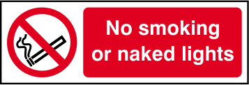 No smoking or naked lights - SAV (300 x 100mm)