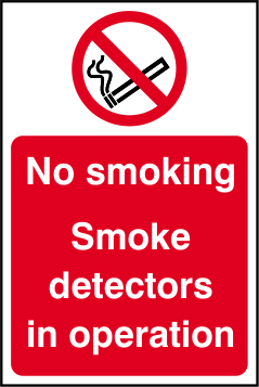 No smoking Smoke detectors in operation - SAV (200 x 300mm)