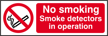 No smoking smoke detectors in operation - SAV (300 x 100mm)