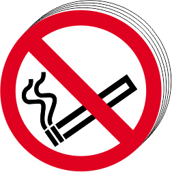 No smoking symbol 75mm dia. Pack of 24 - SAV