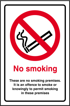 No smoking.  These are no smoking premises - SAV (200 x 300mm)