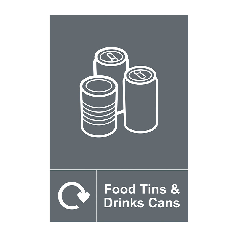 Recycling: Food Tins & Drinks Cans - SAV (150 x 200mm)