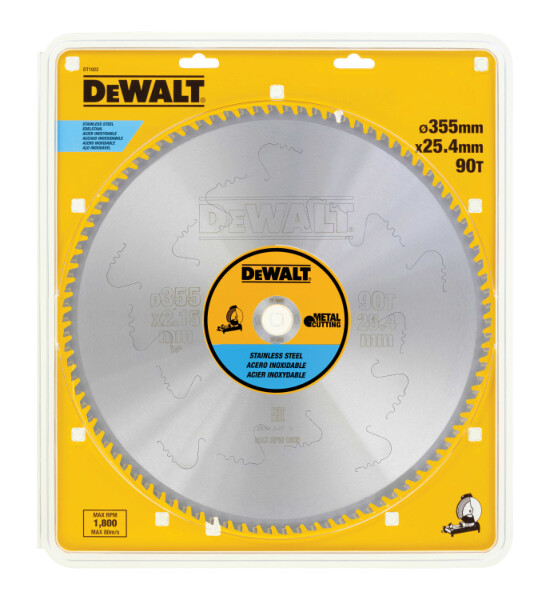 DeWalt 355x25.4 90T Stainless Steel Stationry