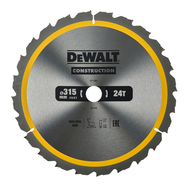 DeWalt Construction Circ Saw Blade 315x30mm 24T