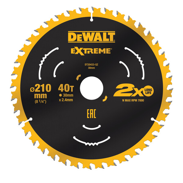 DeWalt Extreme 210x30mm 40T Tct Saw Blade