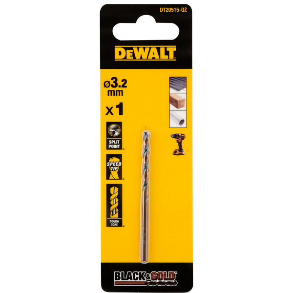 DeWalt 3.2mm Black Gold Hss Drill Bit