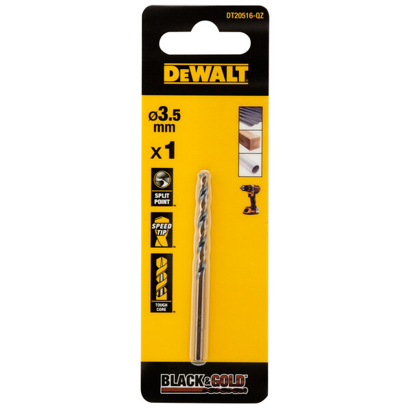 DeWalt 3.5mm Black Gold Hss Drill Bit