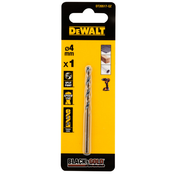 DeWalt 4mm Black Gold Hss Drill Bit