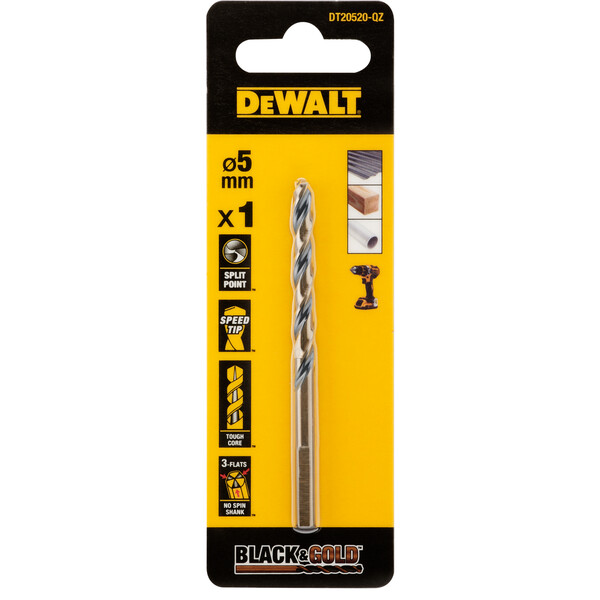 DeWalt 5mm Black Gold Hss Drill Bit