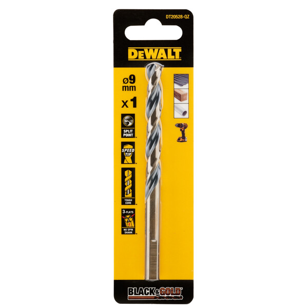 DeWalt 9mm Black Gold Hss Drill Bit