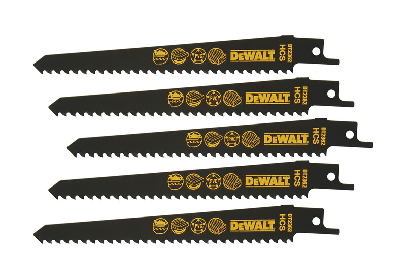 DeWalt 152mm. Recip Wood S611D 5 Fine Fast and Curved Cuts In Wood and Plastic.