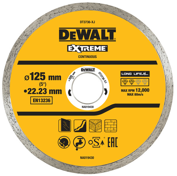 DeWalt 125mm Tile Cutting Sintered Diamondblade