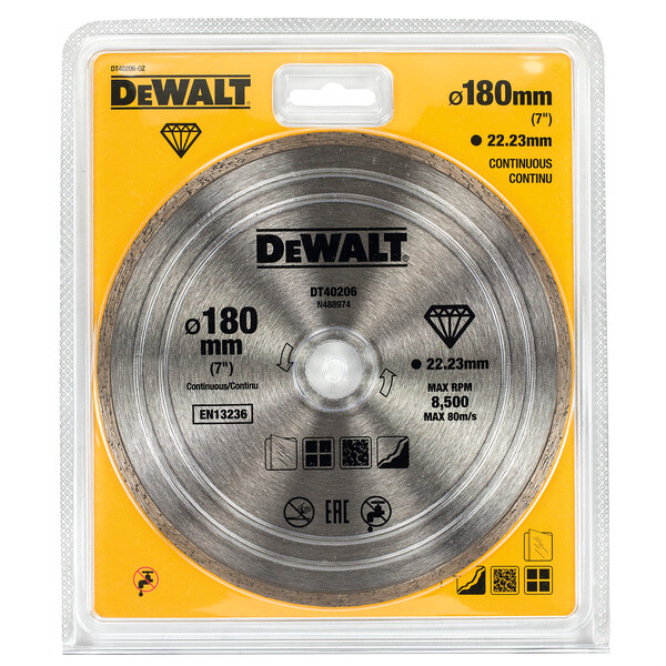 DeWalt Diamond Blade Continuous 180mm/22.2mm