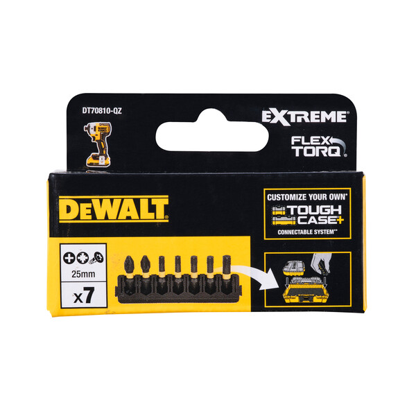 DeWalt 7pc 25mm Ph Pz Tx Mix Bar Flextorq