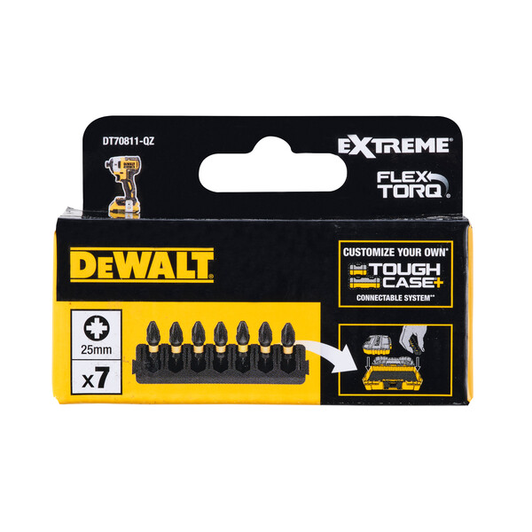 DeWalt 7pc 25mm Pz2 Bar Flextorq