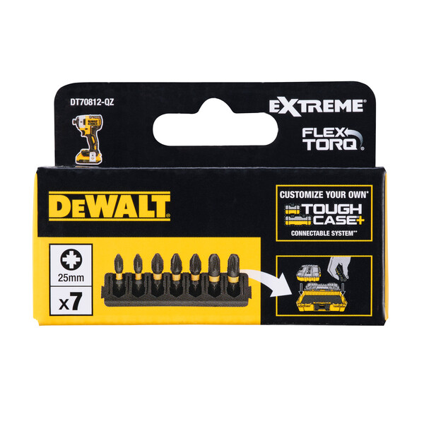 DeWalt 7pc 25mm Pozi Mix Bar Flextorq