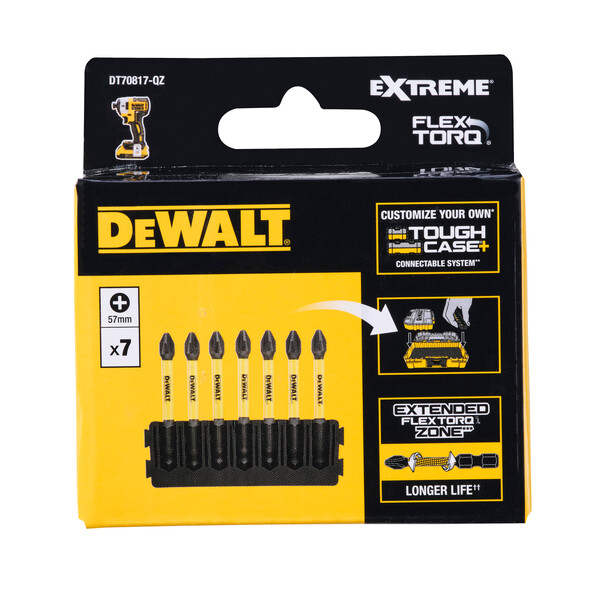 DeWalt 7pc 57mm Ph2 Bar Flextorq