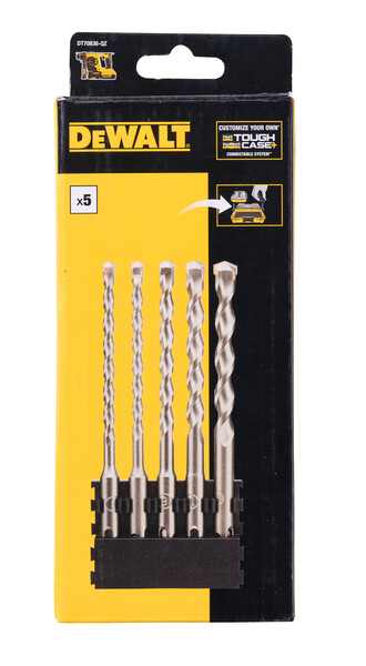 DeWalt 5pc Bit Bar + SDS Plus 6x160 (x2) 8x160(x1) 10x160 (x1) 12x160mm (1)