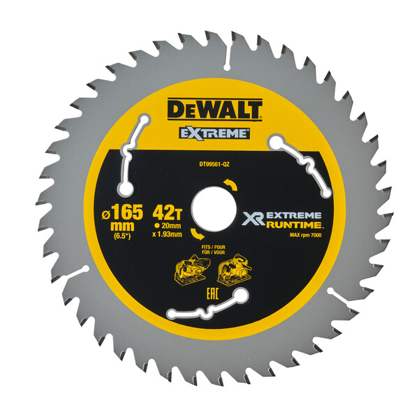 DeWalt Xtreme Runtime 165mmx20mm 42T Csb