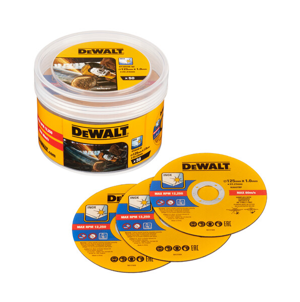 DeWalt 125mm Bonded Cutting Disc x50 Tub