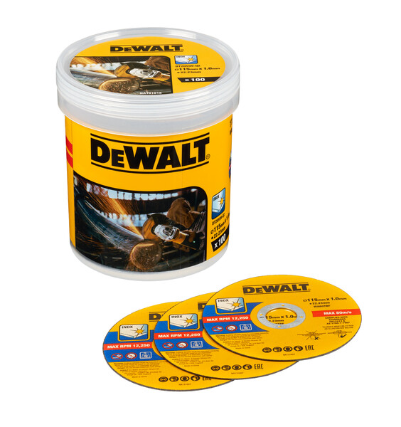 DeWalt 115mm Bonded Cutting Disc x100 Tub