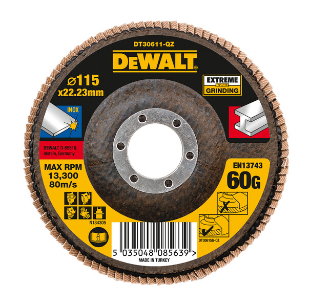 DeWalt Ex Flap Disc 115mmx22.2mmx60G