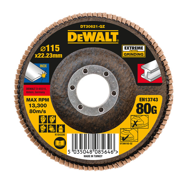 DeWalt Ex Flap Disc 115mmx22.2mmx80G