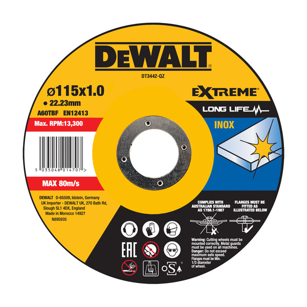 DeWalt 115x1mm Extreme Cutting Inox