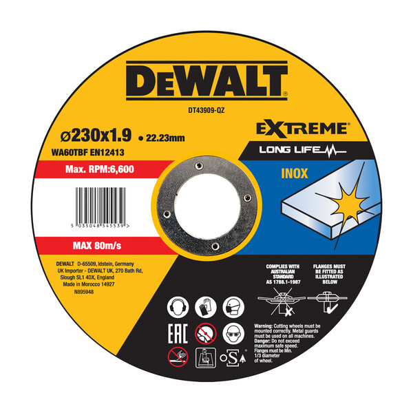 DeWalt Thin Cutting Metal 230mmx1.9mmx22.23mm - Inox