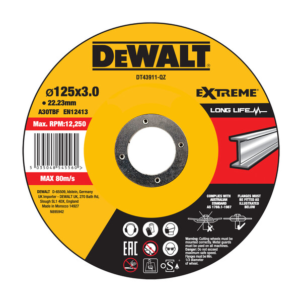 DeWalt Cutting Metal 125mmx3.0mmx22.23mm