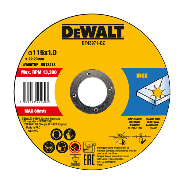 DeWalt Thin Fast Cut 115x1x22.23mm (10xtin)