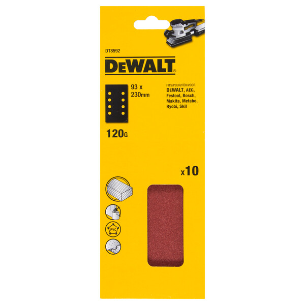 DeWalt Third Sheet 93mmx230mm Grit 120 Pk 10