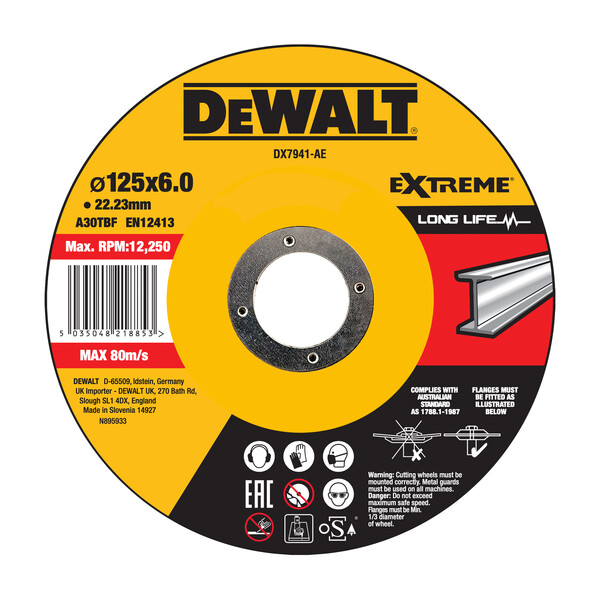 DeWalt Grinding 125mmx6.0mm Metal