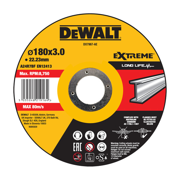 DeWalt Disc Bonded Metalcutting 180x3x22 Dpc