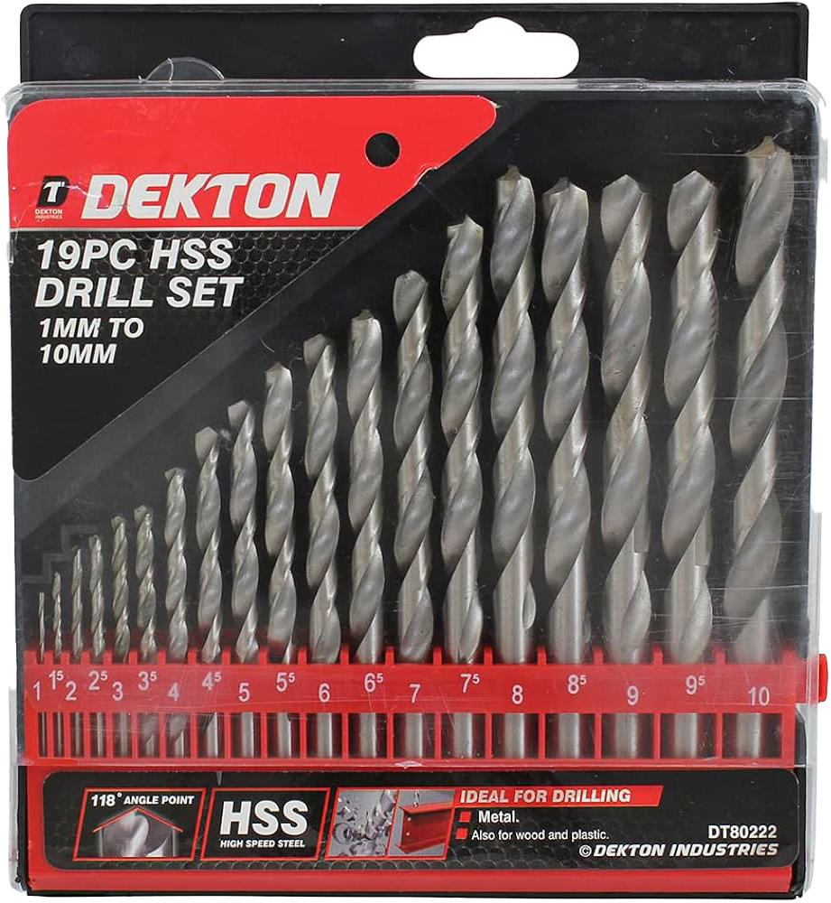 DEKTON 19pc HSS Drill Bit Set 1mm to 10mm