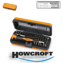 BETA Tools 1256/C36-2 Bi-material micro screwdriver with 36 interchangeable 4-mm bits and magnetic extension