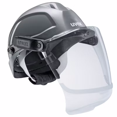 uvex pheos SLB 1 visor (mechanical attachment)
Polycarbonate, clear lens with UV400 protection and supravision excellence coating. Can be combined with uvex pheos E-S-WR helmets. Compatible with uvex pheos K1P and K2H magnetic earmuffs. Class 1 protection from electrical arcs (4kA)