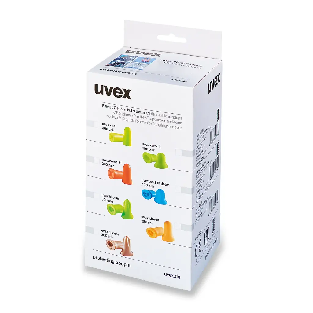 uvex com4-fit refill box for "one 2 click" dispenser Dispenser refill box for use with uvex dispenser 2112000. 300 pairs