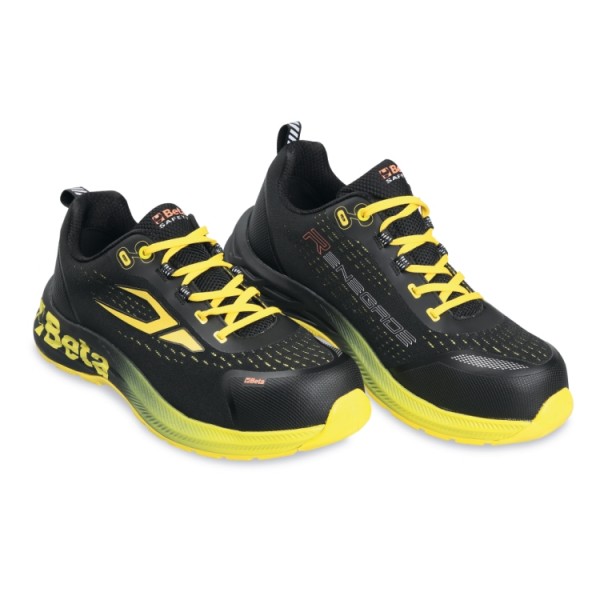 Beta Workwear 7341Y RENEGADE woven fabric shoe, hard-wearing and breathable, yellow details EU: 37-48 UK: 5-10.5 PPE Safety Trainers