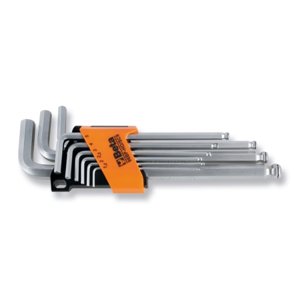 Beta Tools 96BP-HO/SC9 Set of 9 ball head offset hexagon key wrenches, with screw holding system