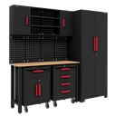 Sealey APMS12OP Complete Garage Modular Custom Workshop Storage System with 2 Mobile Trolleys