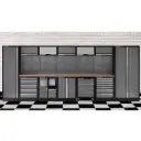 Clarke 7632891 COMBGSM01 Modular Custom Workshop Storage System 25 Piece Package Stainless Steel Worktops