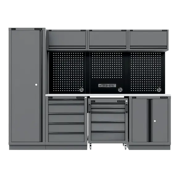 Sealey APMSBESTACK02SS Custom Workshop Storage System with Stainless Worktop 2.64m