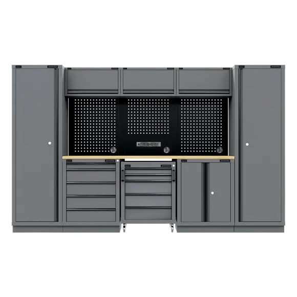 Sealey APMSBESTACK01W Custom Workshop Storage System with Rubber Wood Worktop 3.24m