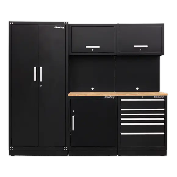 Sealey APMSCOMBO1W Storage System with Hardwood Worktop 2.48m