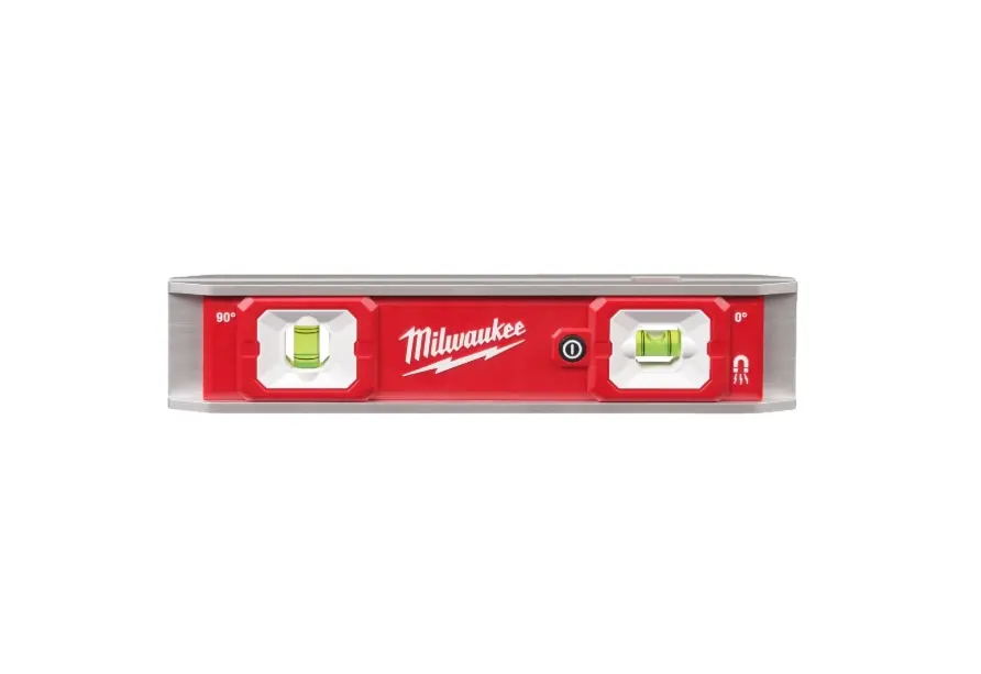 Milwaukee 4932498742 LED Torpedo Spirit Level 23cm 3 Rare Earth Magnets