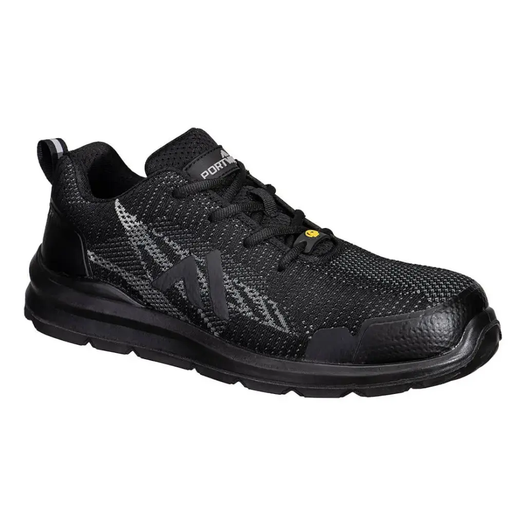 PORTWEST FC32 - Composite Textile Safety Trainers S1PS ESD SR FO Black / Zoom Grey 36 - 48 PPE Footwear