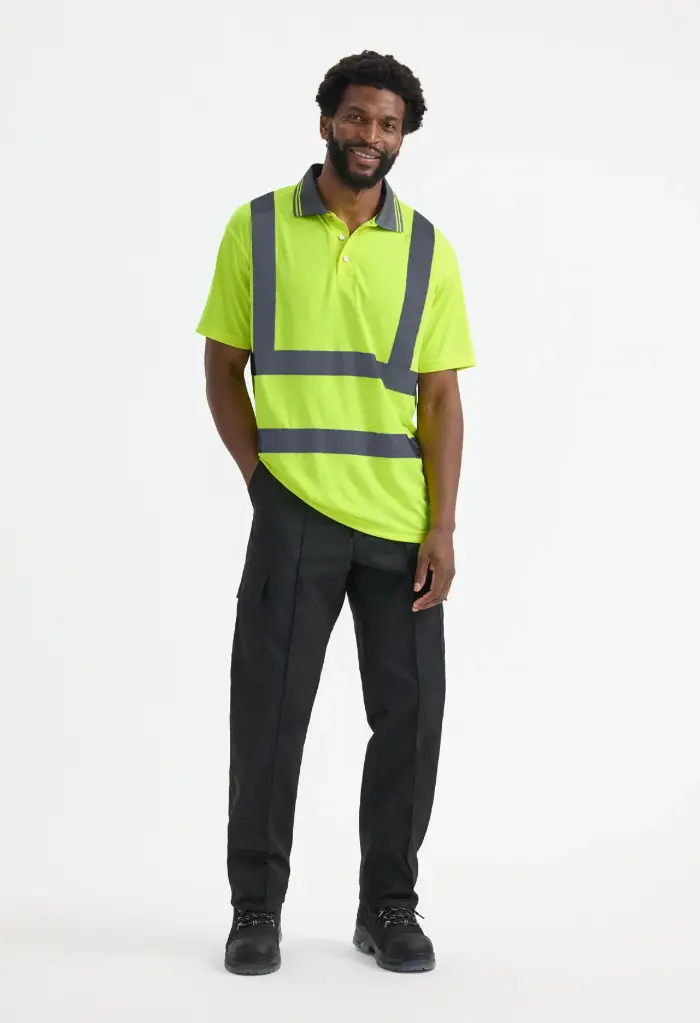 UNEEK UC808 Hi Vis Short Sleeve Polo Shirt S - 5XL Orange / Yellow
