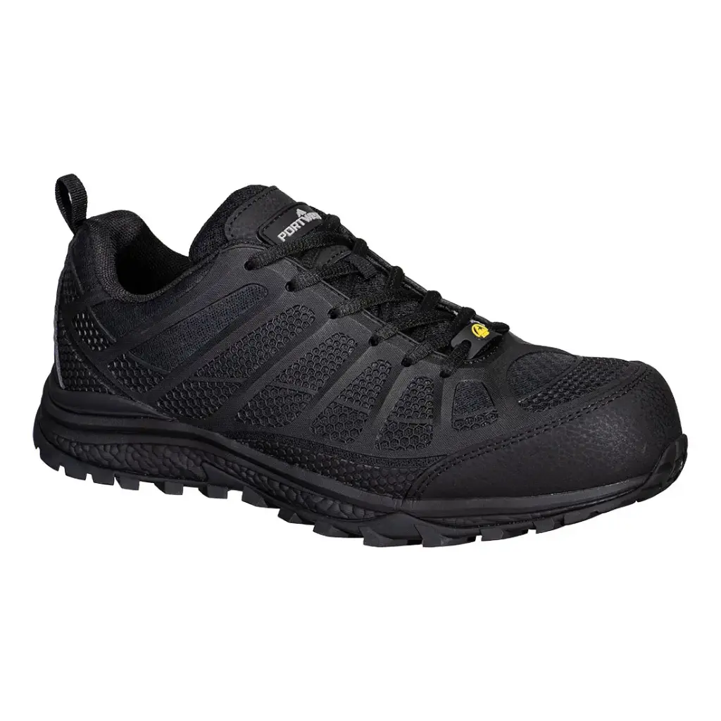 PORTWEST FT46 - Composite Textile Safety Trainers S1PS ESD SR FO Black 37-48 PPE Footwear