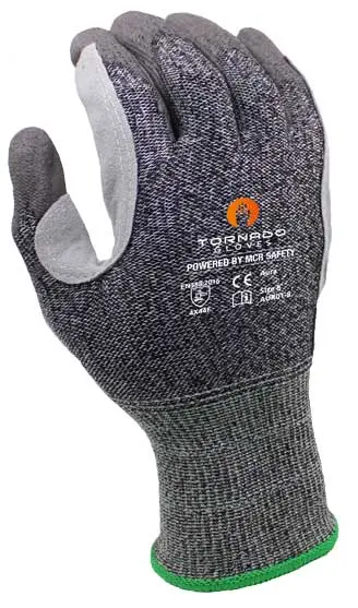 MCR Safety Tornado Gloves | Cut Resistant Safety Gloves PPE | Aura | AUR01 | Cut Fibre | Leather